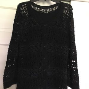 Beautiful black crocheted cardigan sweater